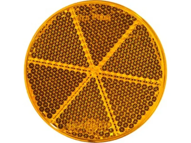 Reflex Reflector 60mm with adhesive pad amber 