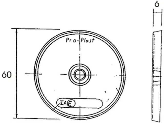 Refleks rund rød Ø60mm, 6mm hull Proplast 