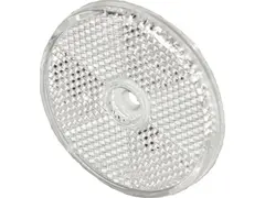 Reflex Reflector 60mm with adhesive pad and hole 6mm white