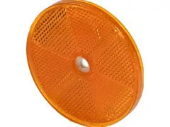 Reflex Reflector 80mm with hole 6mm ambe