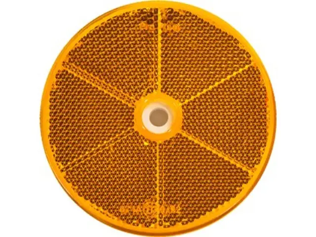 Reflex Reflector 80mm with hole 6mm ambe 