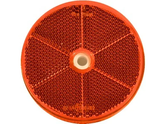 Reflex Reflector 80mm with hole 6mm red 