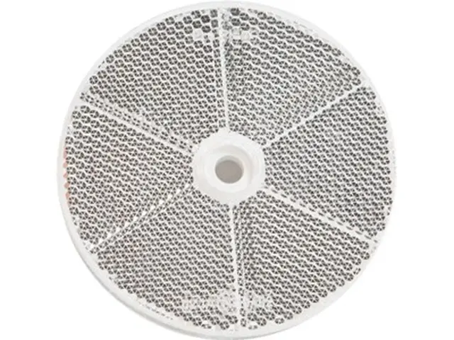 Refleks rund hvit, Ø80mm, selvkl, hull Proplast 