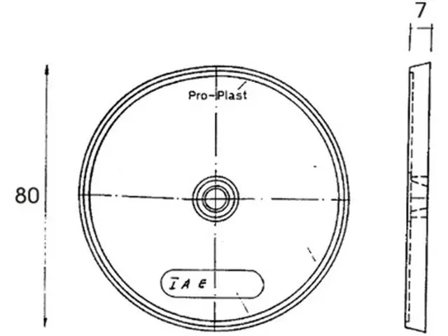 Refleks rund hvit, Ø80mm, selvkl, hull Proplast 
