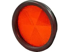 Reflex Reflector 80mm red plastic housing with screw and nut