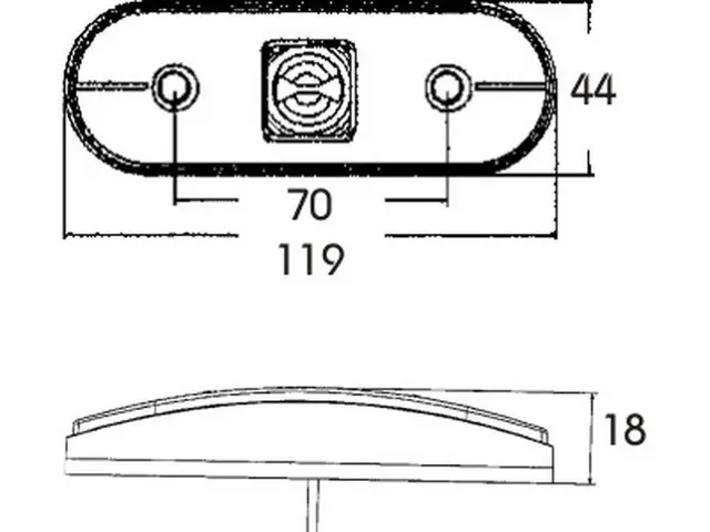 LED Sidemarker Lamp UNIPOINT flat backsi cable 0,5m + P&R connector 