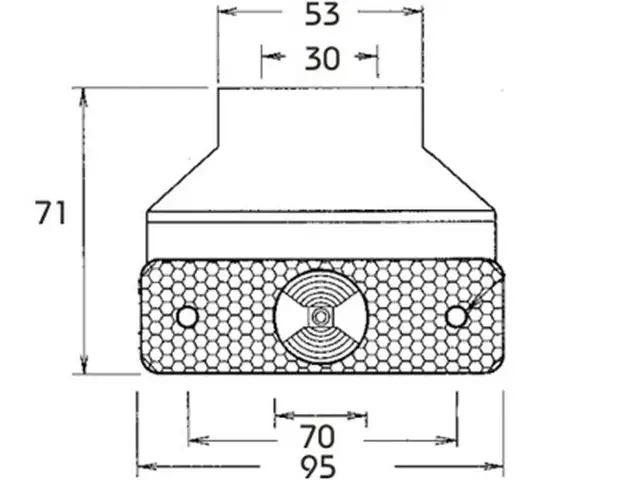 LED Sidemarker Lamp FLATPOINT pendant ve flex. 90° bracket, cable 0,5m + P&R conn 