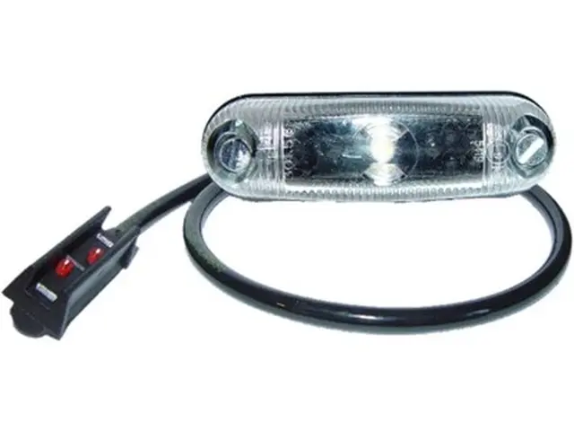 LED Front Position Lamp POSIPOINT white cable 0,5m + P&R connector 12/24V 