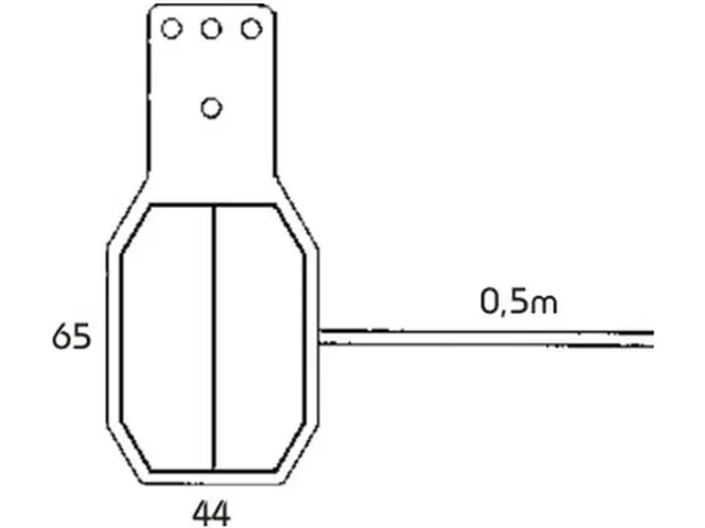 End Outline Marker Lamp FLEXIPOINT red/w DC-flatcable 0,5m, 12 volt, flexible bra 