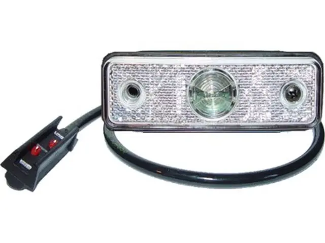 LED Front Position Lamp FLATPOINT white incl. rubber support, cable 1,5m + P&R c 