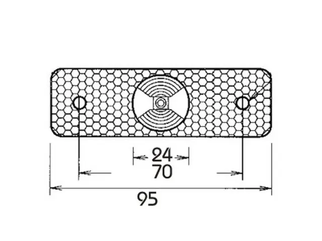 LED Front Position Lamp FLATPOINT white incl. rubber support, cable 1,5m + P&R c 