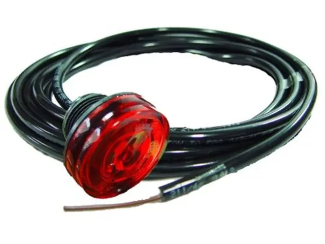 LED Rear Position Lamp MONOPOINT II red flat version, cable 3,5m, 12/24V 