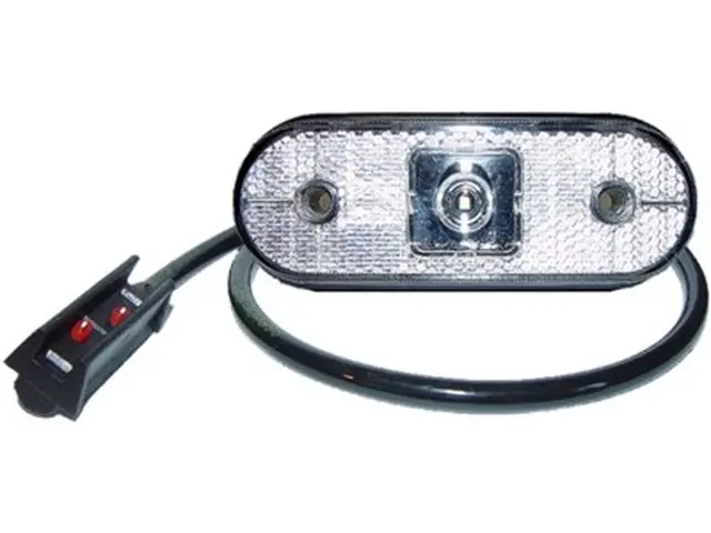 LED Front Position Lamp UNIPOINT white cable 0,5m + P&R con., with reflector 