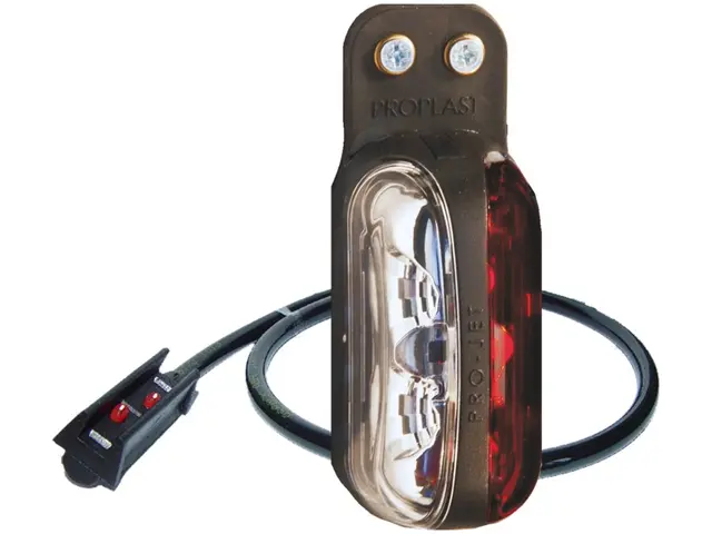LED End Outline Marker Lamp PRO-JET red/ 12/24V, cable 1,75m P&R-connector, flexi 