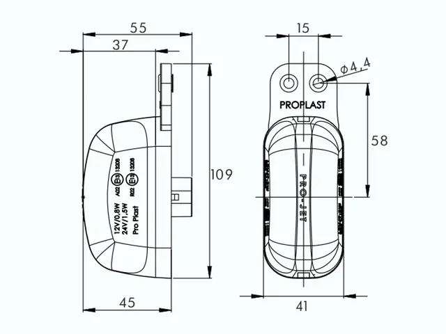 LED End Outline Marker Lamp PRO-JET red/ AMP Superseal connector, 12/24V, flexibl 