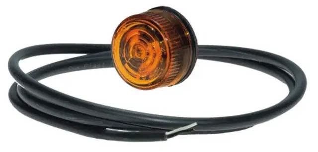 LED Sidemarker Lamp PRO-PENNY 12/24V, cable 0,5m, amber lens 