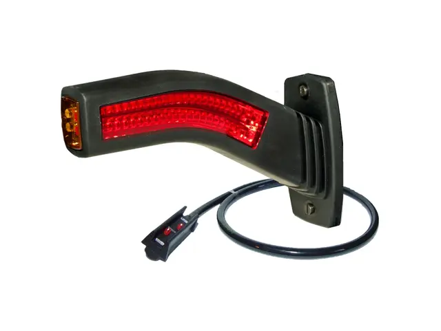 LED End Outline Marker Lamp PRO-SUPER-JE left, 12/24V, cable 1,75m + P&R, flexibl 