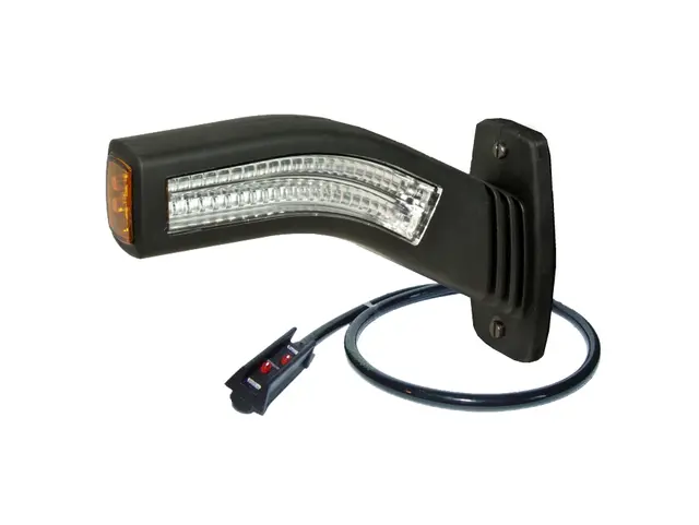 LED End Outline Marker Lamp PRO-SUPER-JE right, 12/24V, cable 1,75m + P&R, flexib 