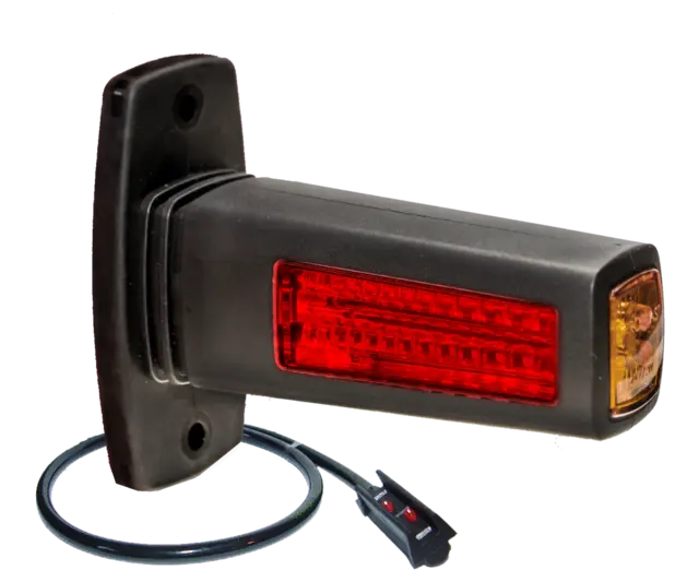 LED End Outline Marker Lamp PRO-SUPER-JE left, 12/24V, cable 1,75m + P&R, flexibl 