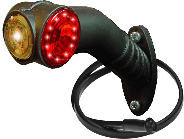 LED End Outline Marker Lamp PRO-SUPERPOI 12/24V, DC-flatcable 0,5m, flexible brac 
