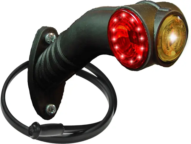 LED End Outline Marker Lamp PRO-SUPERPOI 12/24V, DC-flatcable 0,5m, flexible brac 