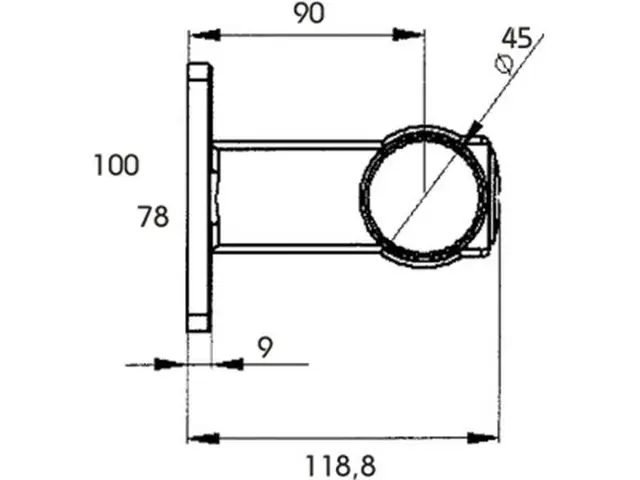 LED End Outline Marker Lamp PRO-SUPERPOI 12/24V, cable 1,75m + P&R, flexible shor 