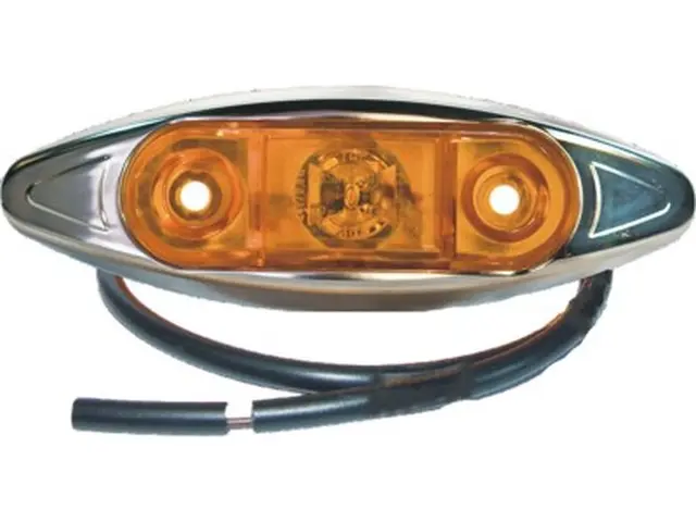 LED Sidemarker Lamp PRO-CAN 12V cable 0,5m, chrome housing 