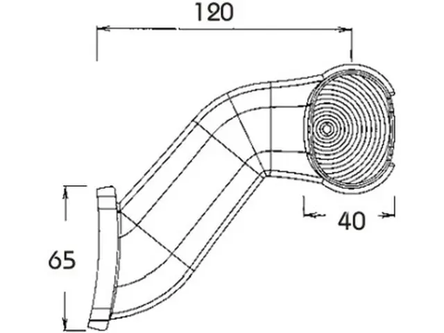 LED End Outline Marker Lamp SUPERPOINT I 24V, cable 1,75m, flexible short bracket 
