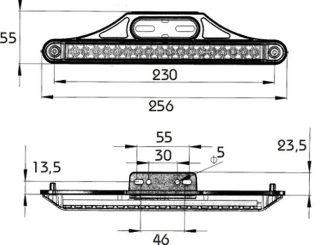 LED Sidemarker Lamp PRO-CAN XL 24V cable 0,5m, bracket 90° incl. reflex ref 