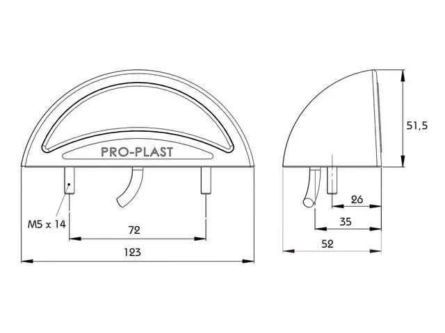 LED Registration Plate Lamp PRO-REG 24V cable 0,5m, 2 bolt fixation 