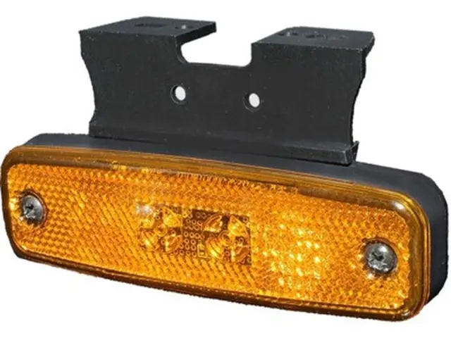 LED Sidemarker Lamp amber AMP SUPER SEAL connector, 12/24V, 90° br 