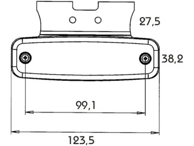 LED Sidemarker Lamp amber AMP SUPER SEAL connector, 12/24V, 90° br 
