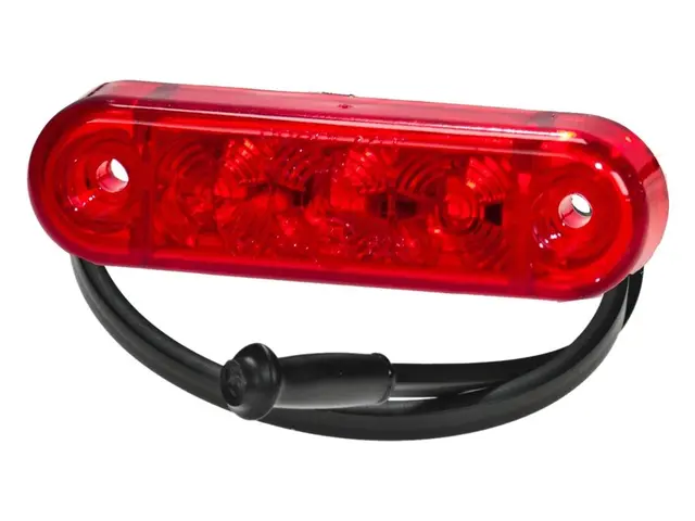 LED Rear Position Lamp PRO-SLIM red 12V, flatcable 0,5m 