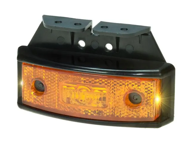 LED Sidemarker Lamp + lat. Dir. Indicato 10-32V, AMP SS con., bracket 90° 