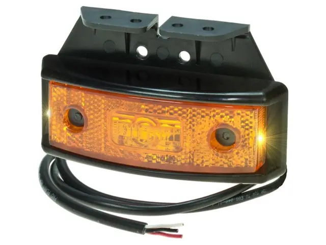 LED Sidemarker Lamp + lat. Dir. Indicato 10-32V, cable 0,5m, bracket 90° 