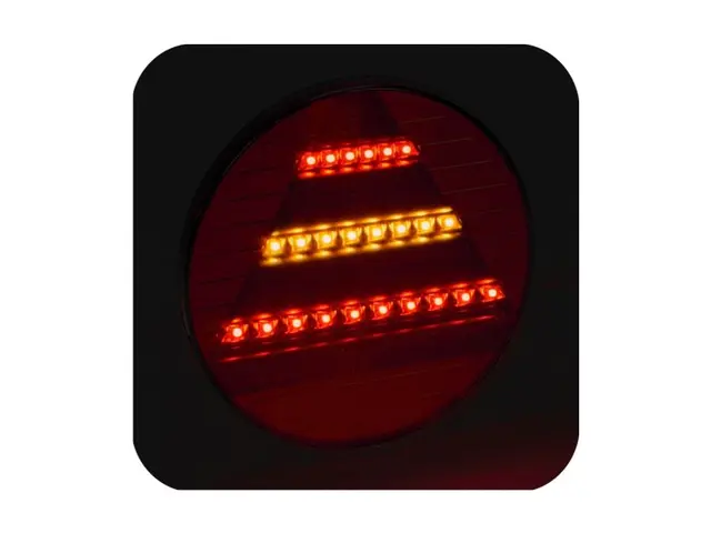 LED Rear Combination Lamp PRO-DISC 12/24V, cable 1,8m, with triangle reflex 