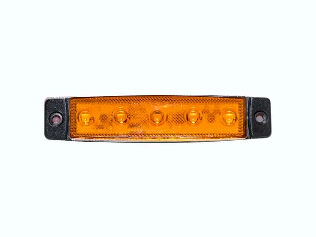 LED Sidemarker Lamp PRO-FLAT 12/24V, round cable 0,25m, amber lens 