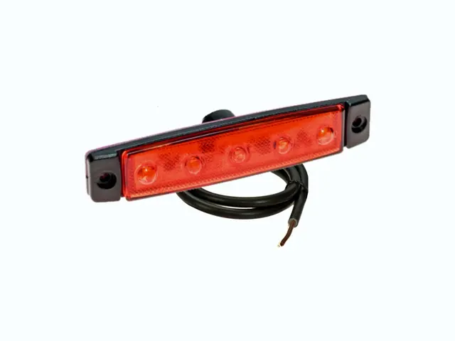 LED Rear Position Lamp PRO-FLAT 12/24V, round cable 0,25m, red lens 