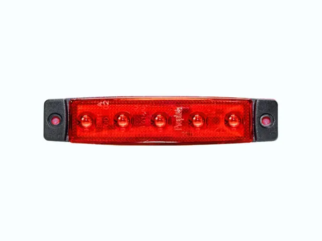LED Rear Position Lamp PRO-FLAT 12/24V, round cable 0,25m, red lens 