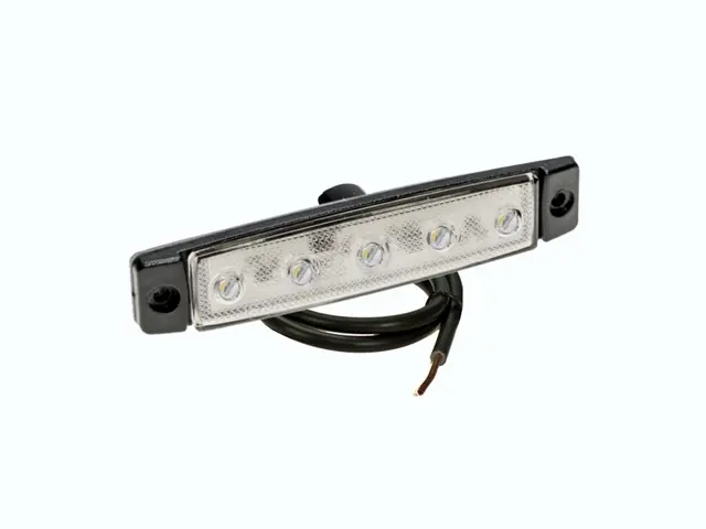 LED Front Position Lamp PRO-FLAT 12/24V, round cable 0,25m, white lens 