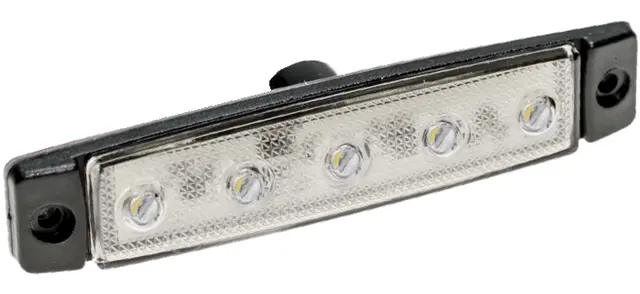 LED Front Position Lamp PRO-FLAT 12/24V, round cable 0,25m, white lens 