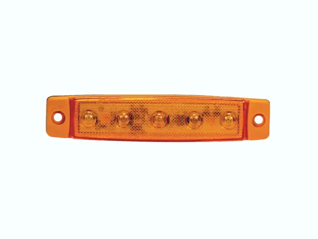LED Sidemarker Lamp PRO-FLAT 12/24V, round cable 0,25m, amber lens 