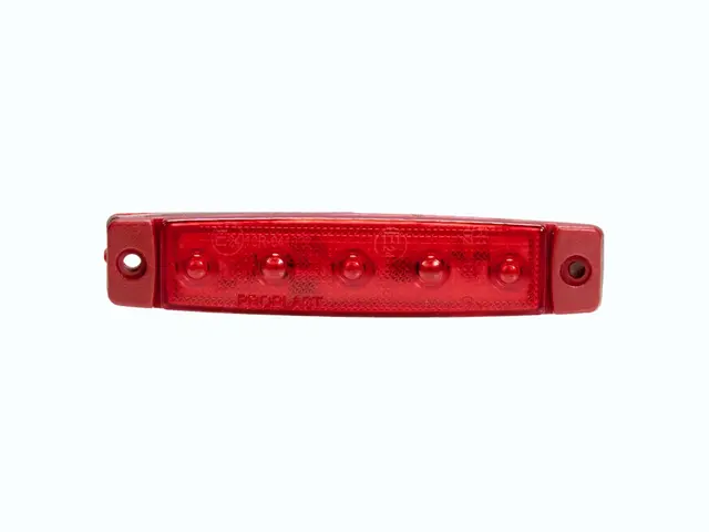 LED Rear Position Lamp PRO-FLAT 12/24V, round cable 0,25m, red lens 
