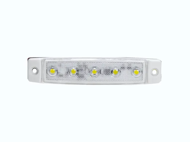 LED Front Position Lamp PRO-FLAT 12/24V, round cable 0,25m, white lens 