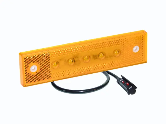LED Sidemarker Lamp PRO-SUPER-FLAT 12/24V, round cable 0,5m + P&R, ADR 