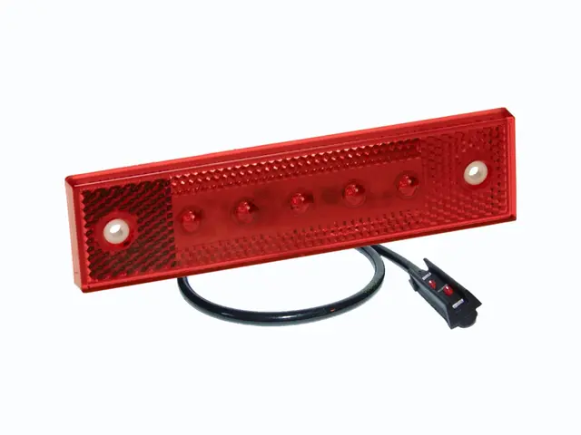 LED Rear Position Lamp PRO-SUPER-FLAT 12/24V, round cable 0,5m + P&R, ADR 