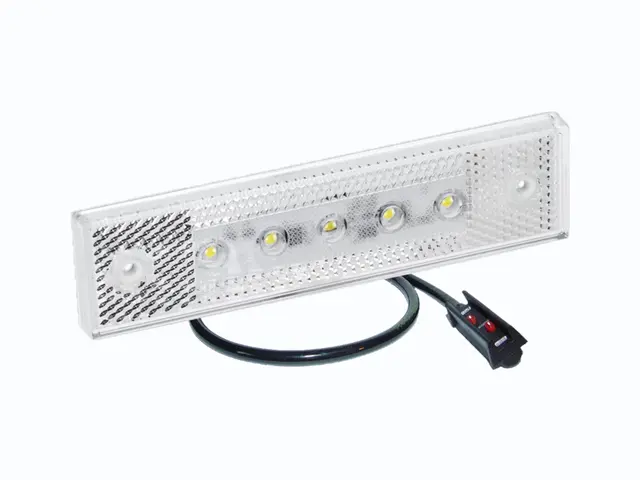 LED Front Position Lamp PRO-SUPER-FLAT 12/24V, round cable 0,5m + P&R, ADR 