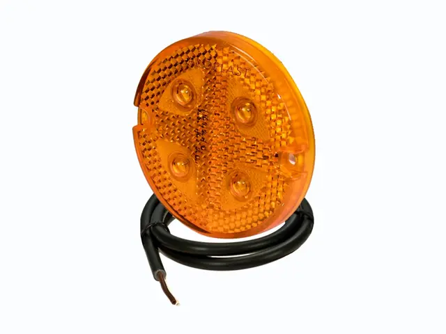 LED Sidemarker Lamp PRO-BUTTON 12/24V, round cable 0,5m, ADR 