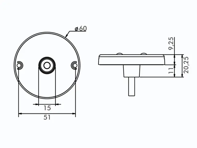 LED Sidemarker Lamp PRO-BUTTON 12/24V, round cable 0,5m, ADR 