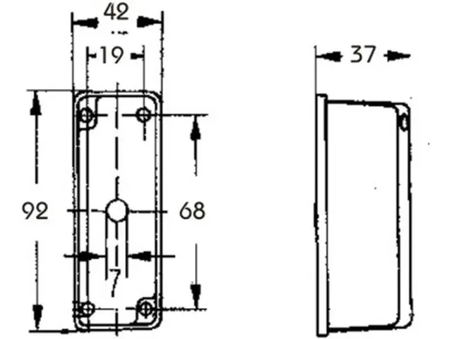 End Outline Marker Lamp red/white surface mount 